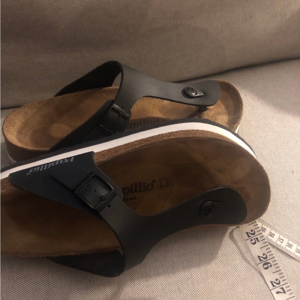 Gizeh Birko-Flora Black Sandals. - Picture 4 of 7